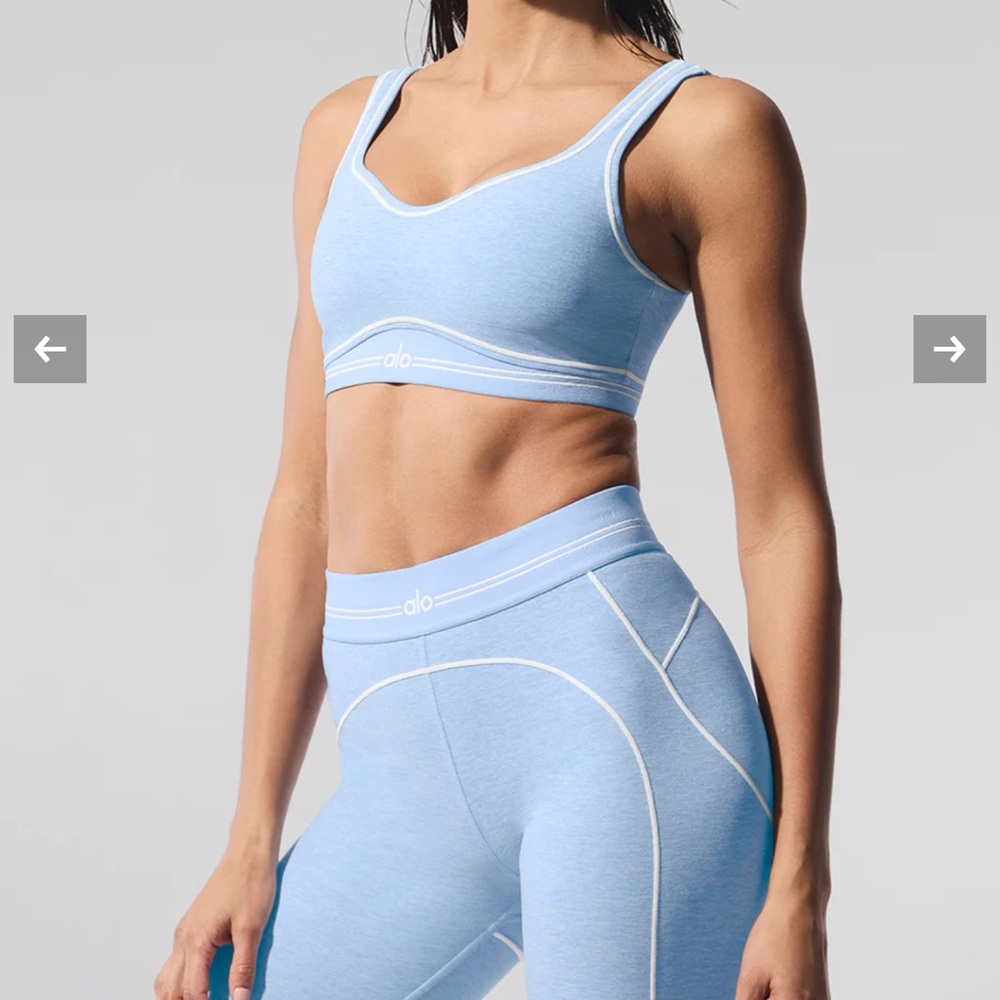 ALO Yoga Light Blue Seamless Sports Bra